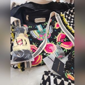 America & Beyond Tote with Beaded Clutch and Coin Purse